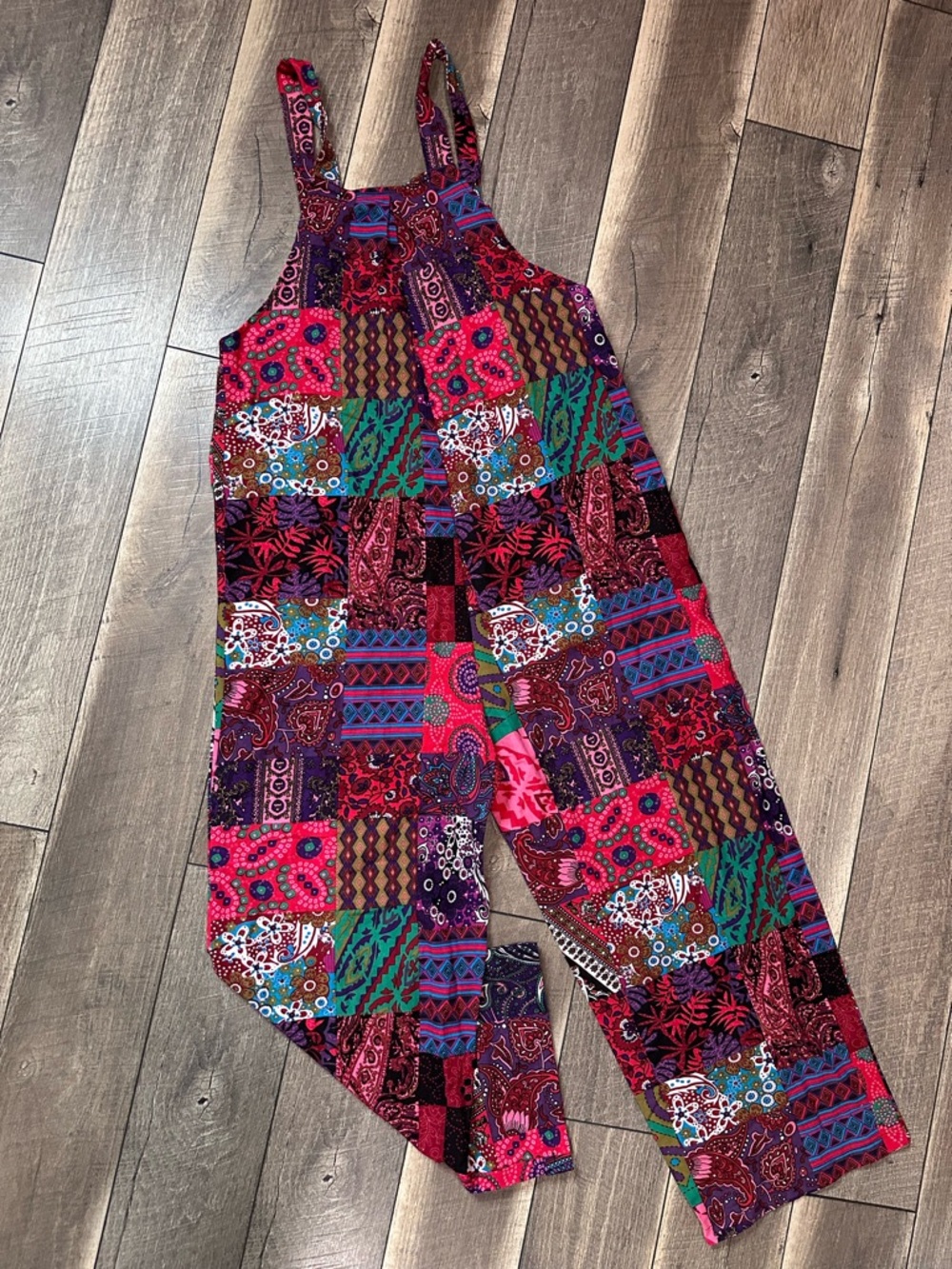 Boho Patchwork Overalls Jumpsuit - Picture 6 of 8